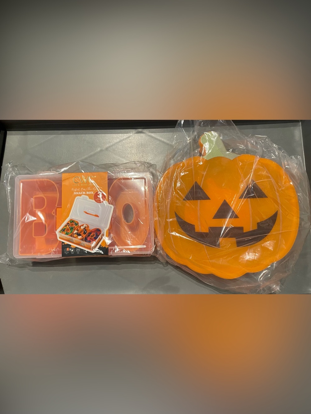 Cook with Color Pumpkin & BOO Halloween Snackle Box Food Storage Container NEW